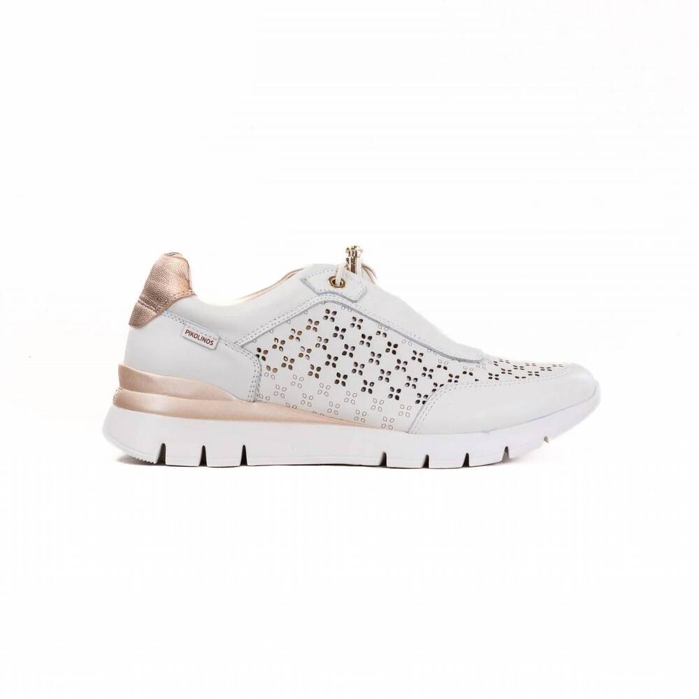 NEW PIKOLINOS women's cantabria lace and zip trainer sneakers in nata